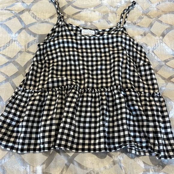 Black and white plaid tank top - Picture 1 of 3